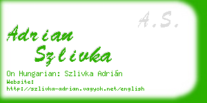 adrian szlivka business card