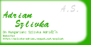 adrian szlivka business card
